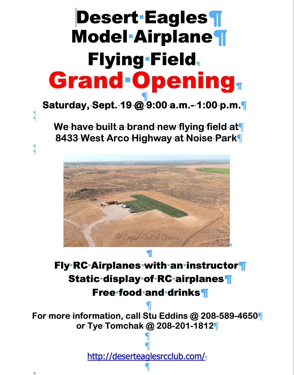Grand Opening of New Field, September 19, 2026